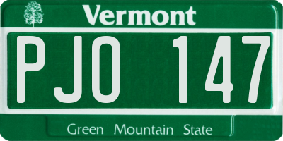 VT license plate PJO147