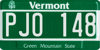 VT license plate PJO148