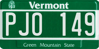 VT license plate PJO149