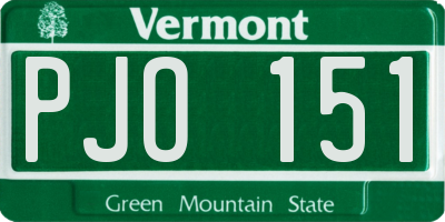 VT license plate PJO151