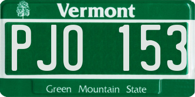 VT license plate PJO153