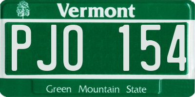 VT license plate PJO154