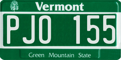 VT license plate PJO155