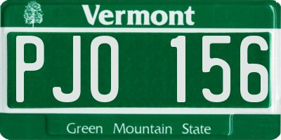 VT license plate PJO156