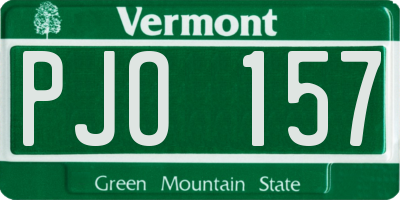 VT license plate PJO157