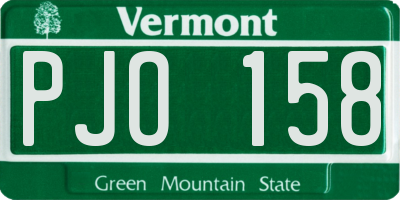 VT license plate PJO158
