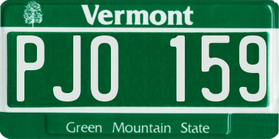 VT license plate PJO159