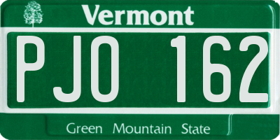 VT license plate PJO162