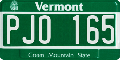 VT license plate PJO165