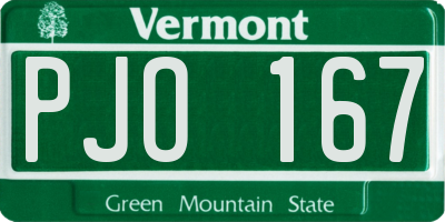 VT license plate PJO167