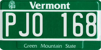 VT license plate PJO168