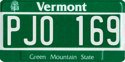 VT license plate PJO169