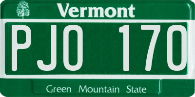 VT license plate PJO170