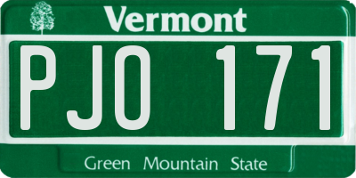 VT license plate PJO171