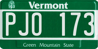 VT license plate PJO173