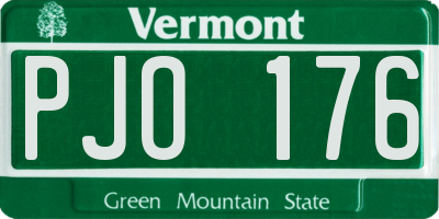 VT license plate PJO176