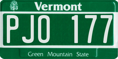 VT license plate PJO177