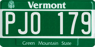 VT license plate PJO179
