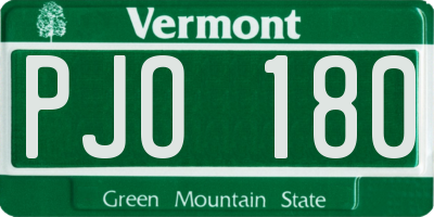 VT license plate PJO180