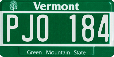 VT license plate PJO184