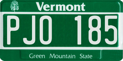 VT license plate PJO185