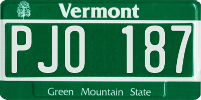 VT license plate PJO187