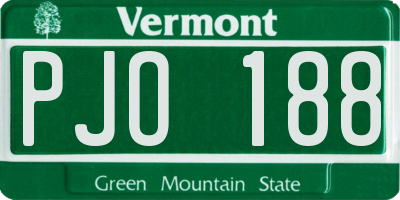 VT license plate PJO188