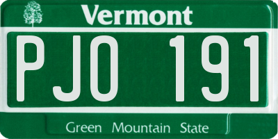 VT license plate PJO191