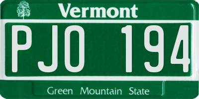 VT license plate PJO194
