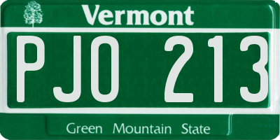VT license plate PJO213