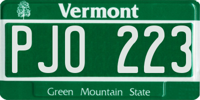 VT license plate PJO223