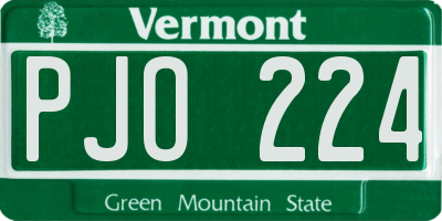 VT license plate PJO224