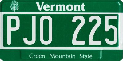 VT license plate PJO225