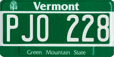 VT license plate PJO228