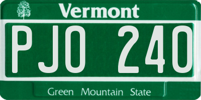 VT license plate PJO240