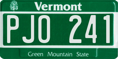 VT license plate PJO241