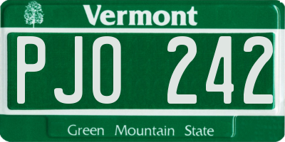 VT license plate PJO242