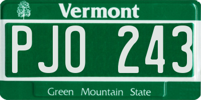 VT license plate PJO243