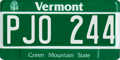 VT license plate PJO244