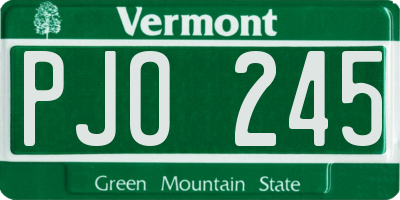 VT license plate PJO245