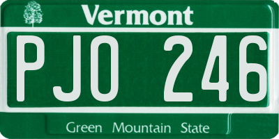 VT license plate PJO246