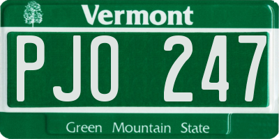 VT license plate PJO247