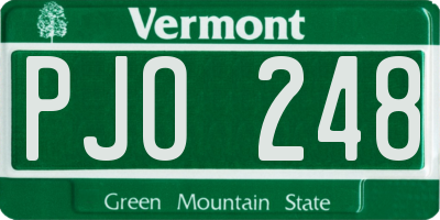 VT license plate PJO248