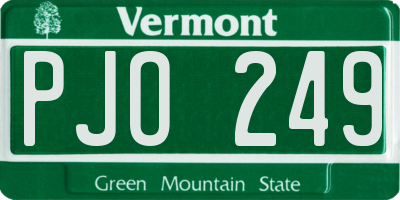 VT license plate PJO249