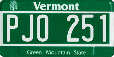 VT license plate PJO251