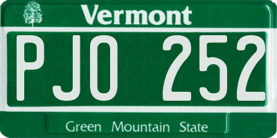 VT license plate PJO252