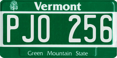 VT license plate PJO256