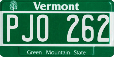 VT license plate PJO262