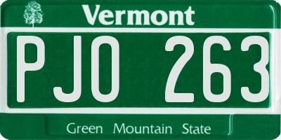 VT license plate PJO263