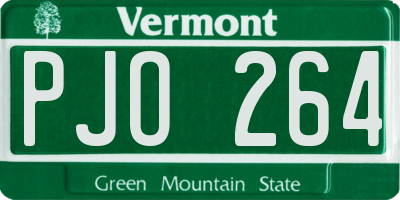 VT license plate PJO264